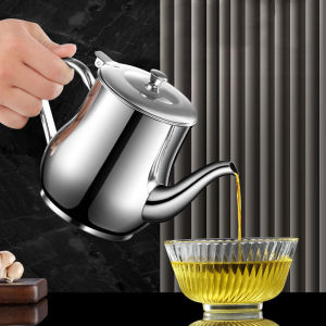 Stainless Steel Oil Pot Household Oil Bottle Multi-purpose Oil Tank Leak Proof Seasoning Bottlewith Removable Filter