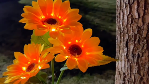 Sunflower Solar Fairy Lights Hari Raya Decoration Holiday Wedding Garland Night Lamp for Outdoor Solar Garden Ramadan Lighting