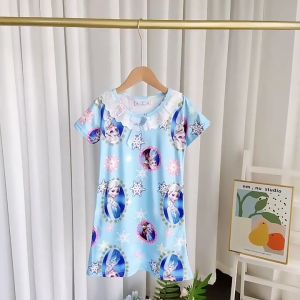 🌈Ready Stock Malaysia🌈 Kids Nightdress Baju Tidur Budak Perempuan Short Sleeve Pyjamas