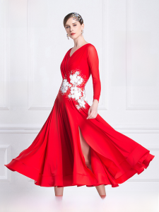 Dance New Arrival Modern Dance Practice Dress Autumn and Winter Adult Female National Standard Waltz Performance Exercise Clothing