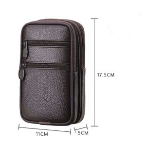 TIK Genuine Leather Mini Shoulder Bag For Men And Womebn 2Way Leather Sling Bag & Mini Belt Bag