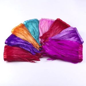 Natural Rose Red Rooster Feather Fringe Trim 25-30cm Width 5 Meters Long Soft Fluffy for Sewing DIY Craft Wedding Party Decor