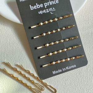 Korean Style Noble Gold Color One-Row Hair Clips Wide And Tight Alloy Wave Hair Fringe Edge Metal Clip Fashionable Hair Accessories