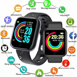 Y68 Smart Watch Bluetooth Fitness Tracker Adult Sports Watch Heart Rate Monitor Blood Pressure Smart Bracelet for Android iOS
