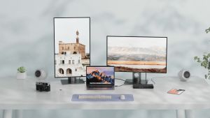 Wavlink USB C 5K DisplayPort แล็ปท็อปสถานี 2 × HDMI 6 × USB 3.0 เสียง กระจกขยายได้ รวม Type C