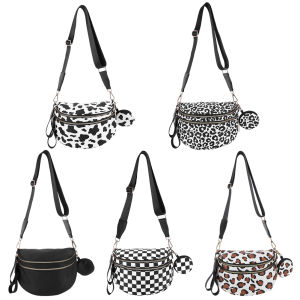 Versatile Womens Crossbody Tote Bag with Earbuds Compartment and Trendy Shell Pattern