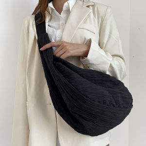 2024 New Arrival Hobos Ruched Large Capacity Dumpling Bag Mens and Womens Sports Gym Bag Commute Leisure Messenger Bag Fashion