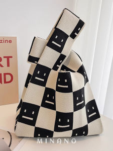 Minano Easiest for Match Knitting Wool Handbag Lunch Box Bag Female 2024 New Arrival Ins Satchel Small Shoulder Bag Tote Bag