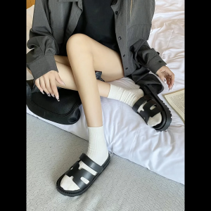 HF Women Sandals H Strap Sandals PVC Summer Casual Fashion Shoes Soft Sole Lightweight Comfort A05