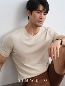 SIMWETO | High-Quality Silk 16 Needles Short-Sleeve T-Shirt