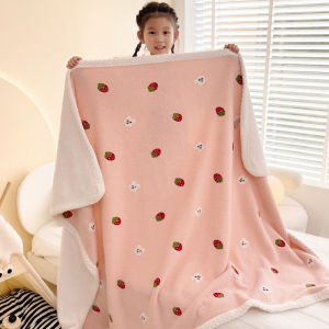 Winter New Style Childrens Blanket Lamb Velvet Composite Teddy Baby Blanket Toddler Sleepover Snuggle Throw Soft Cozy Blanket