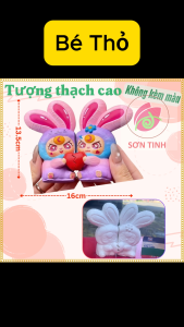 Tượng thạch cao trắng cặp đôi Bé thỏ Baby Three M84 (Không kèm màu) Bé Tô Màu Tô Tượng trò chơi trẻ em