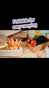 Take Out Tray | Lunch Box | Disposable Meal Box Kraft Paper Food Packing Box Fries Picnic Paper Box
