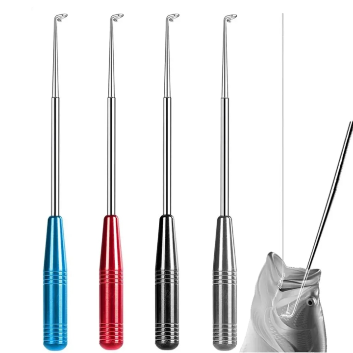 2 Dégorgeoirs Pêche Inox Avec Tube - Crochet Magnétique, 17 Cm - Pour Retirer Hameçons Poissons Facilement - 9