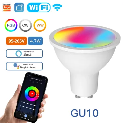 MOES Tuya ZigBee GU10 WIFI Smart LED Bulbs RGB C+W White Dimmable Lamps Smart Life APP Control Light Bulbs Voice Alexa/Google