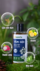 Sữa Tắm Gội Nam 3in1 Sạch Gàu Hương Thơm Nam Tính VISANTE Từ Sâm Việt Nam 300ml