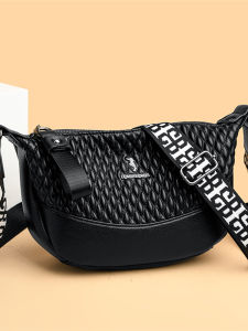 Trendy Soft Leather Embroidered Diamond Grid Crossbody Bag for Middle-Aged Mothers Fashionable Single Shoulder Ladies Bag