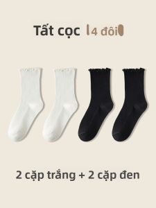 JIAZINI | Vớ Bông Mùa Xuân & Thu Có Đai Tai Trán Dài Đến Gối Không Xương Màu Đơn Cho Bà Bầu