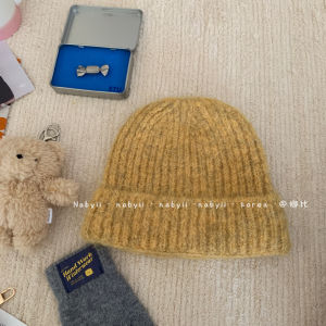 Nabi] South Korea Dongdaemun Soft Glutinous Face Small Woolen Cap Heattech Hat Ins Windproof Knitted Hat Female Easiest for Match