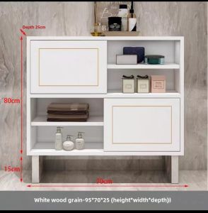 Solid Wood Pattern Waterproof Sliding Door Toilet Back Wall Hanging Bathroom Minimalist Modern Floor Side Cabinet Bathroom Wall Cupboard