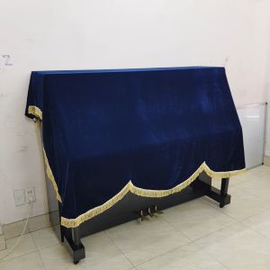 Khăn phủ đàn Piano cơ mẫu xanh dương lửng