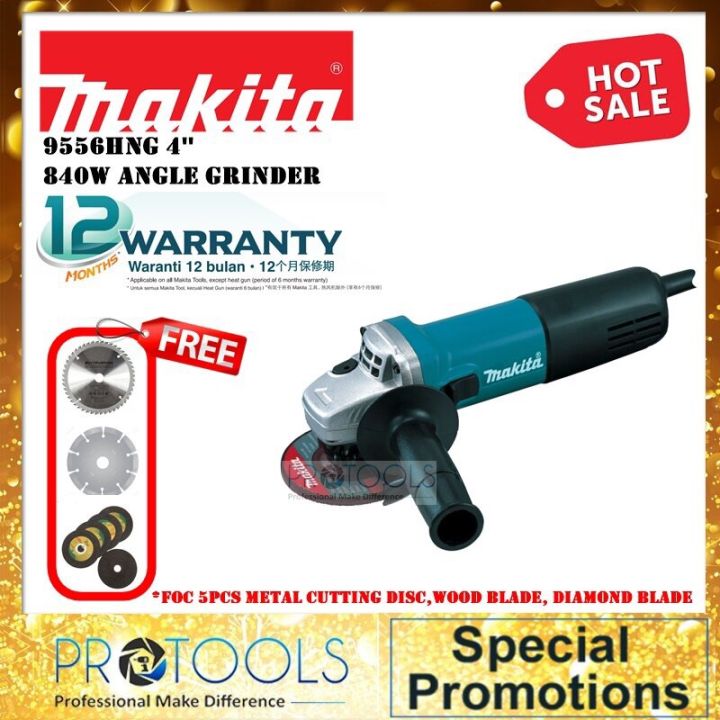 Makita 9556HNG Angle Grinder 100mm (4") 840W