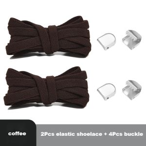 1 Pair Flat Elastic No-Tie Shoe Laces for Sneakers Tennis Shoes Quick Clip-On Shoelaces Accessories for Kids & Adults