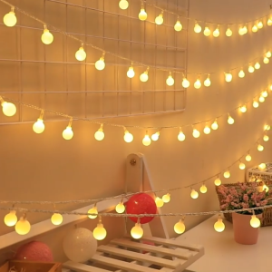 AIMO LED Globe String Lights Battery Powered Fairy String Lights 220V Plug-in Waterproof Mini Globe Lights Decoration Indoor Outdoor Party Wedding Christmas Tree Garden