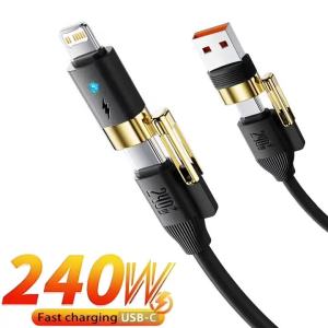 Cáp Sạc Nhanh USB C 4 Trong 1 240W PD Truyền Dữ Liệu Cho iPhone 17/16 Pro Max Xiaomi Samsung Và Các Điện Thoại Thông Minh Khác