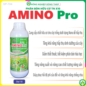 Phân Bón Hữu Cơ TN X10 AMINO Pro Hữu Cơ Tự Nhiên Giàu Amino – Xanh Lá Dày Lá – Vọt Bông Mập Bông – Giúp Bông Ra Đồng Loạt (Chai 1 Lít)