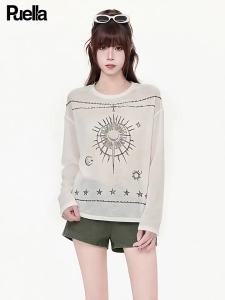 puella | Design Print Semi-See-Through Long Sleeve Sun Protection Blouse