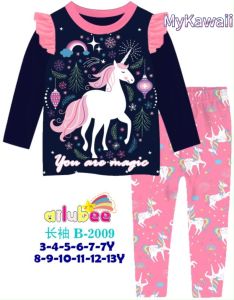 【SIZE 3Y 11Y 12Y】Ailubee Pyjamas Pajamas UNICORN A2009 B2009 Girl Night Wear Nightwear Baju Tidur Tidor Kanak Kanak-Kanak Budak Perempuan