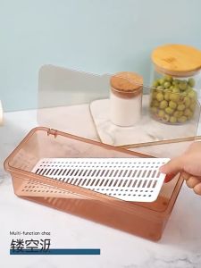IRhea Kitchen Tableware spoon and fork drainer organizer with cover makeup bins storage