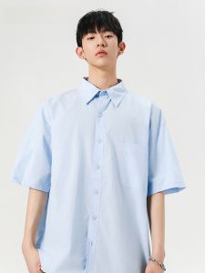 HetingHOME | เสื้อเชิ้ตแขนสั้นหลวมๆ สำหรับผู้ชาย Hetinghome ฤดูร้อน 2025 ทรงหลวมๆ สไตล์ลำลอง ปกเสื้อเชิ้ตแขนสั้นแบบสวมหัว