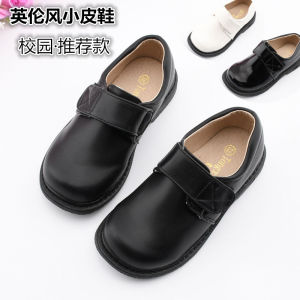 เด็กชาย หนัง รองเท้า ฤดูใบไม้ผลิ ฤดูใบไม้ร่วง สไตล์อังกฤษ สีดำ รองเท้าเด็ก Chorus Performance Ceremony เดรส รองเท้าสําหรับนักเรียนเด็กกลางขนาดใหญ่