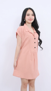 NAKD FASHION AURA BASIC COTTON LINEN COLLAR NECK BUTTON DOWN OFFICE DAILY CASUAL DRESS 6010