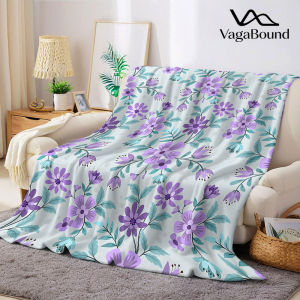 Purple Floral Vine Flannel Blanket Warm Soft Halloween Christmas Decorative Couch Warm Cozy All-Season Gift