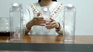 500ML Acrylic Clear Transparent Bottle Stylish Milk Carton Shaped Water Bottle Milk and Tea