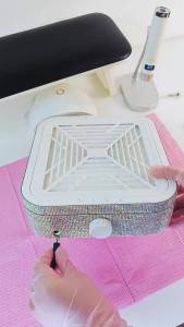 foreverlily | 120W Brushless Nail Dust Collector Rechargeable Turbo Vacuum Fan Diamond Decorate Powerful Nail Fan Manicure Salon
