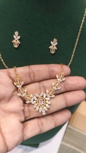 Fancy Choker Chain with earrings  Not 916 48cm