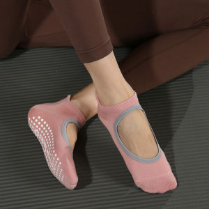 Professional Yoga Socks Backless Silicone Anti-slip Sports Fitness Socks Beginners Pilates Dance Floor Socks Pure Cotton Women