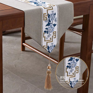 New Chinese Style Table Flag Zen Tea Table Mat Luxury High End Cloth Art Long Rectangle Television Cabinet Coffee Table Pad