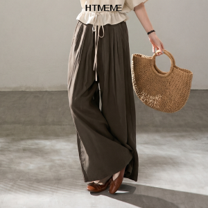 HTMEME | Comfortable Cooling Wrinkled Leisure Pants Female