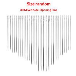 30Pcs Side Hole Blind Sewing Needles Stainless Steel Elderly Self Threading Needles Household DIY Beading Threading Needle