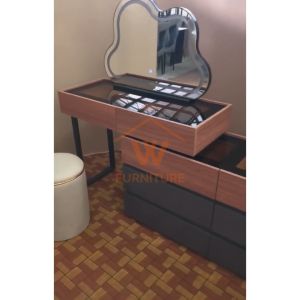 (Free Installation) Wfurniture Modern Aesthetic Dressing Table Makeup Table Mirror Stool Meja Solek
