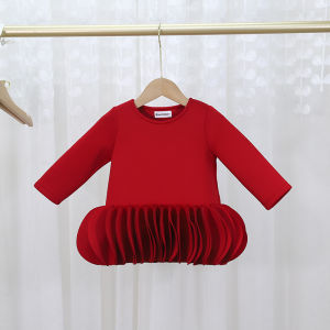 Xiaomi Red Heavy Work Christmas New Year Dress Childrens Clothing