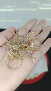 Nhẫn nữ 1 hột 7 ly đồng đỏ không xi màu miền tây