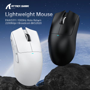 ATTACK SHARK | ATTACK SHARK X11se Ultra Lightweight Gaming Mouse 63g 2.4G Bluetooth Wireless Have PAW3311 22000DPI Magnetic Charging Laptop PC