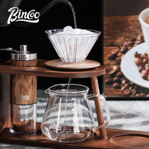 Bincoo Coffee Dripper Set Filter Holder Stand Hand Brewing Pot Storage Wooden Stand Coffee Pot Sharing Pot Drip Filter Cup Utensils Set Portable Home