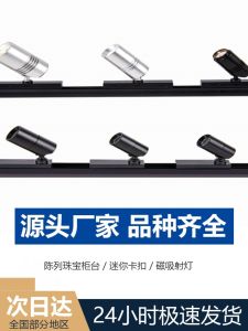 Mini Magnetic Track Spotlight 12V LED Display Case Museum Jewelry Track Lighting Embedded Surface Mounted Aluminum Material